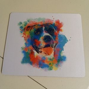 Hand Crafted Colorful Pitbull Mouse Pad